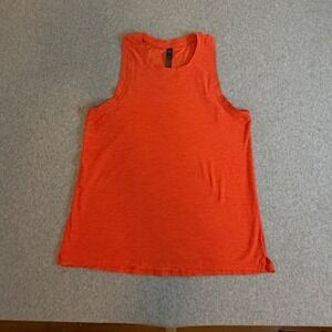Kyodan Womens Orange Heathered Activewear Tank Top Sleeveless Crew Neck Small